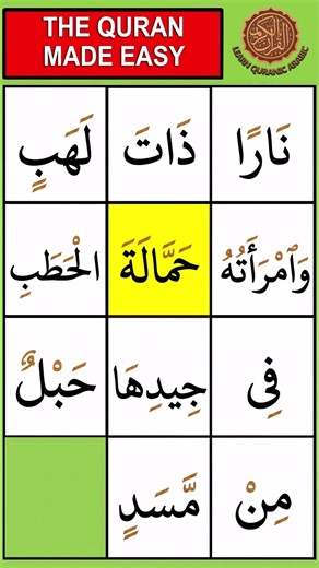 Read words from the Quran | Surah Al Lahab Part 2
