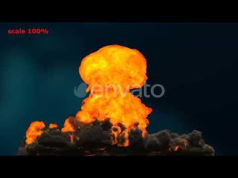 2 X Atomic Mushroom Cloud Explosion Pack 1 Stock Footage