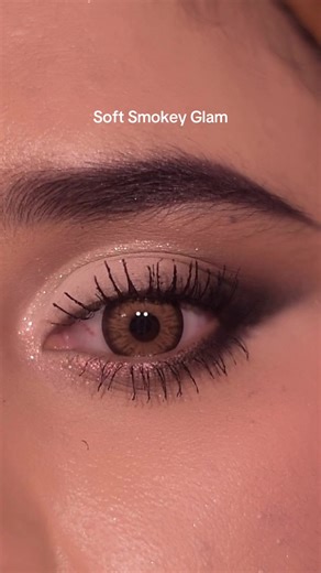 Soft Glam Makeup Tutorial for Beginners 🤎🖤 Lens by @gleglow Shade : Aetheris Brown #softglam #smokeyeye #eyemakeuptutorial #makeuptutorial #gleglow