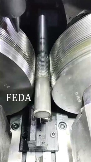 FEDA FD-25T Hydraulic Thread Rolling Machine is for M30×3.5 Rod Threads in Thru-feed Mode. #threads