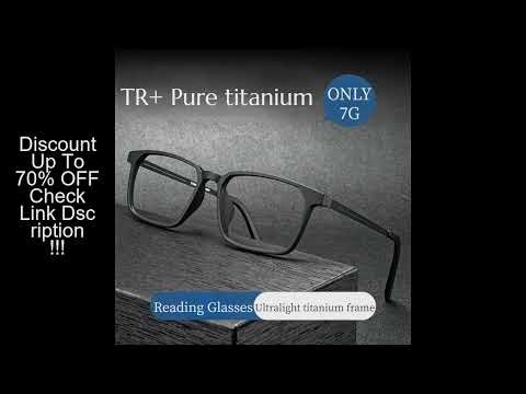 High Quality Pure Titanium Reading Glasses for Men Anti Blue Light Presbyopia Eyewear with Diopter+1