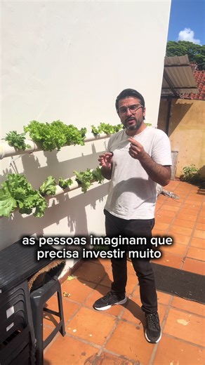 Com mais ou menos 250,00 você já consegue montar uma horta hidropônica em casa e começar a colher verduras limpas e frescas pra sua família 😃🌱🌿 #horta #hidroponia #hidroponico