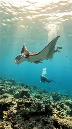 A Giant Manta Ray Glided Right Past Me 🌊 Peaceful Ocean Dive