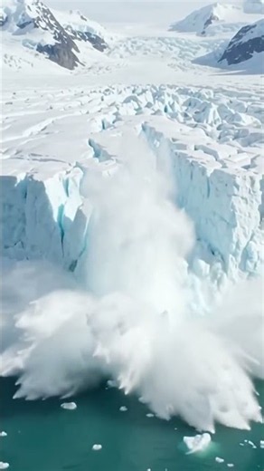 Massive Glacier Collapse: Raw Nature Footage⚡ #trending