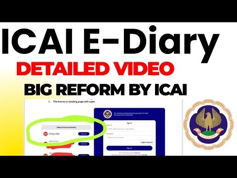 ICAI E-Diary Detailed Video | Big Reform by ICAI | ICAI E-Diary Complete Information