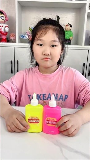 DIY Slime Challenge 🥰 Stretch, Squish & Mix the Perfect Slime! 💚 #funny #ytshorts #craft #diy