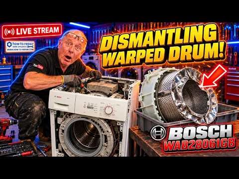 LIVE DISMANTLING: Bosch WAB28061GB/03 Washing Machine Warped Drum, Ep 40