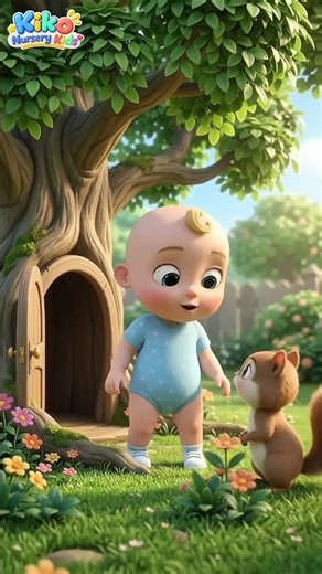 😱 What’s Behind the Tiny Door?! 🌳🐿️ | Toby Meets a Baby Squirrel! #shorts