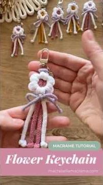 Macrame Daisy Tutorial for Beginners 🌼 (Super Easy Keychain DIY!)