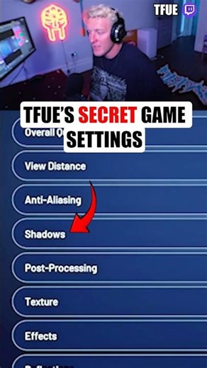 Tfue reveals his secret game settings