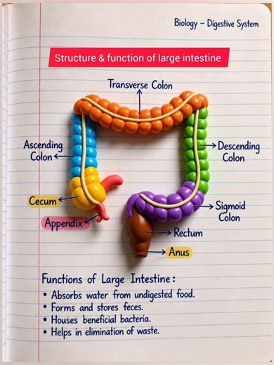 Structure and function of Large intestine ||Easy anatomy & physiology explanation|| #largeintestine