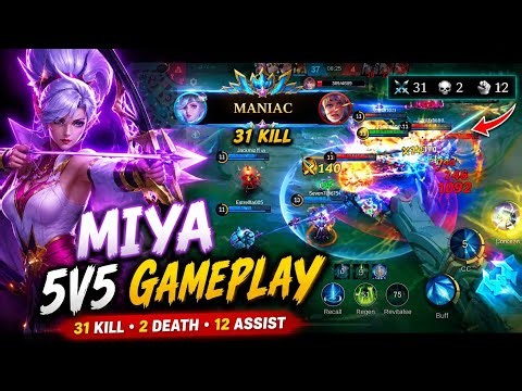 MIYA MANIAC GAMEPLAY 😱 31 KILLS! INSANE 5v5 DOMINATION | MOBA Legends 5v5 Best Marksman Build