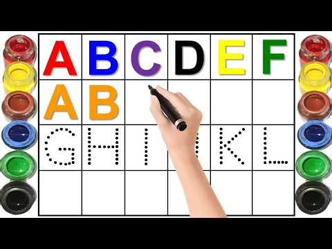 Alphabet, ABC song, abcd, a to z, Kids rhymes, collection for writing along dotted lines for toddler