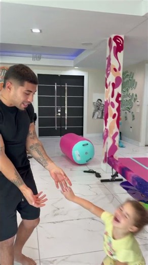 Daughter gets mad at dad for working out on her stuff #shorts
