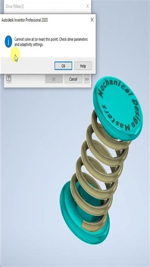 #shorts - Solving the Adaptivity Problem - Compression in Spring Autodesk Inventor