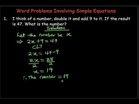 #32 Simple Equations Involving Word Problems