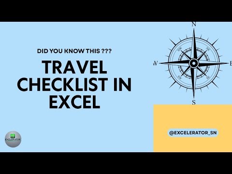 How to create a Travel Checklist in Excel | Travel Checklist