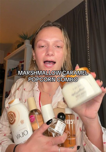 Marshmallow Caramel Popcorn scent combo shower routine