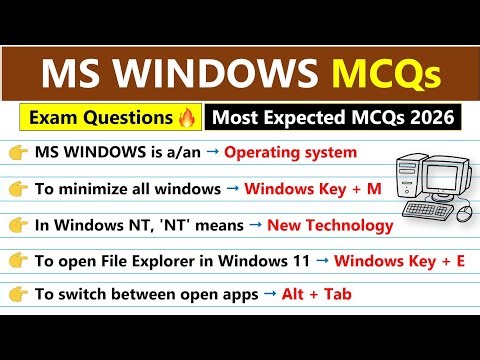MS Windows MCQs | Top 75 Important Questions with Answers