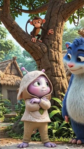 🐒💦 Jungle Prank War Begins!#cutealien #yt #ytshorts #monkey