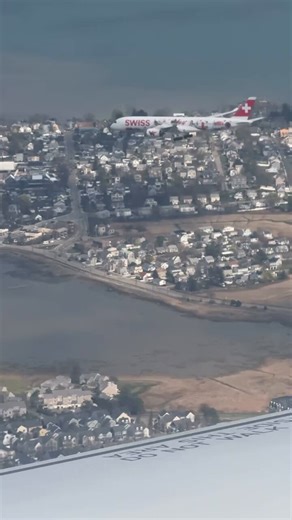 A Breathtaking Sight — Swiss Airbus A350 Landing At Boston Logan International Airport. Swiss Air has one of the Best Airbus Livery.