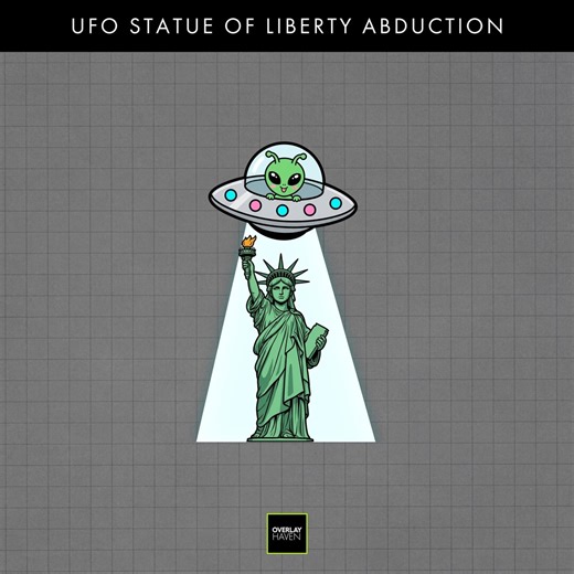 Statue of Liberty UFO Abduction Animated Twitch Emote | Funny Patriotic Alien Meme Streamer Sub Emote | Discord GIF Loop - Etsy