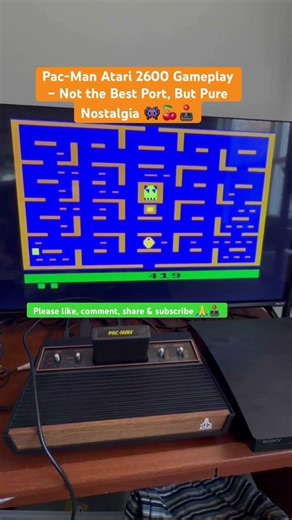 Pac-Man Atari 2600 Gameplay – Not the Best Port, But Pure Nostalgia 👾🍒#retrogaming #atari
