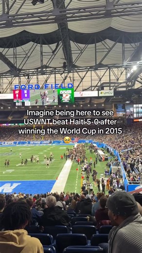 Dribble Trips on Instagram: "In September, 2015, the U.S. Women’s National Team faced Haiti at Ford Field in Detroit, during their World Cup victory tour. They won 5-0 in the friendly, with a record crowd of 34,538 - the largest crowd in history for a soccer match at Ford Field, home of the NFL’s Detroit Lions. What a special moment this was for USWNT and Detroit. ⭐️⭐️⭐️⭐️ #uswnt #ussoccer #soccer #fordfield #detroit"