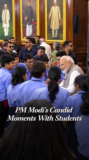 PM Modi Interacts With School Students at Samvidhan Sadan