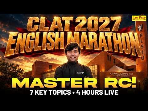 CLAT 2027 English Marathon 🔥 Reading Comprehension + 7 Important Topics