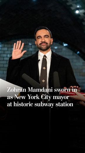 In a late-night ceremony underground, Zohran Mamdani was sworn in as New York City’s mayor at a long-shuttered subway station in Manhattan. In his first remarks, Mamdani called the station a “testament to the importance of public transit” and announced Mike Flynn as his new transportation commissioner. He will be sworn in again in a public ceremony at City Hall by Sen. Bernie Sanders, one of the mayor’s political heroes. Mamdani is the city’s first Muslim and South Asian mayor, bringing hope to 