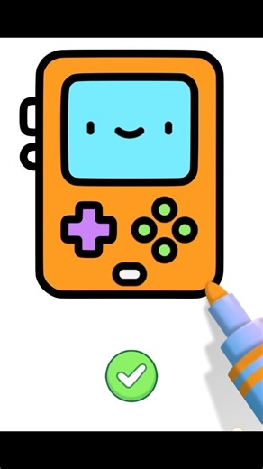 How to Draw and Color a Cute Game Boy Console | Satisfying Coloring