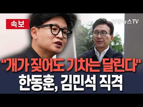 [🔴속보] 한동훈 “개가 짖어도 기차는 달린다”…김민석을 짖는 개에 비유｜경찰 수사 비판…민주당 '수사자료 유출 혐의' 한동훈 고발/ 연합뉴스TV(YonhapnewsTV)