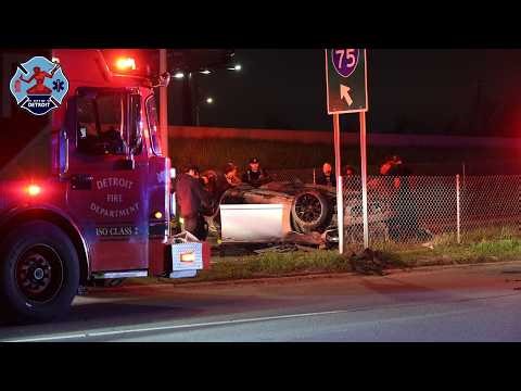 ⁴ᴷ Rollover Accident: Chrysler Expy & Stender Ave - Detroit, MI - 2026