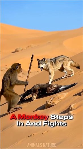 Eagle Trapped by Wolf – Monkey Comes to Rescue!🐺🦅🐒
