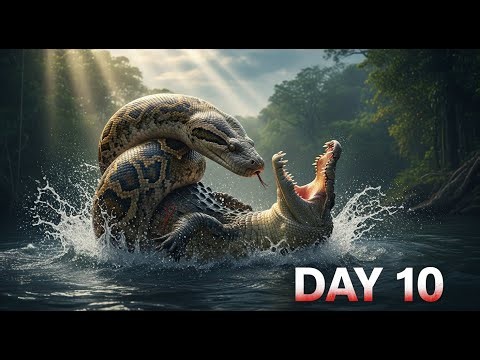 The Most Brutal Jungle Clash — Giant Python vs Crocodile in an Epic Survival Nightmare | Day 10