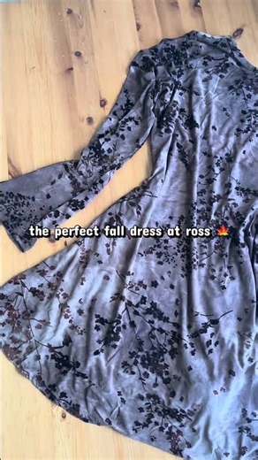The perfect fall dress at Ross👀‼️ the velvet flowers, long sleeves, flare sleeves! #rossfinds ￼