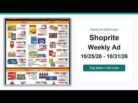 Shoprite Weekly Ad (10/25/26 - 10/31/26) Top 10 Deals
