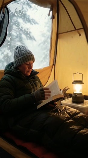 Cozy Winter Camping During a Snowstorm