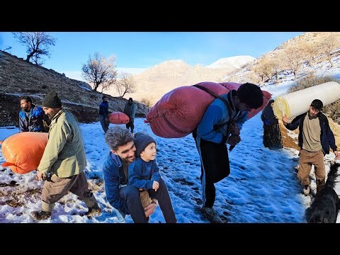 ⛑️⚒️"Winter Preparations: Amir and Family Pave Paths and Insulate Water Tanks at the Snowy Farm"