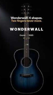 Wonderwall chords: 4 shapes, two fingers never move (Remastered) #guitar