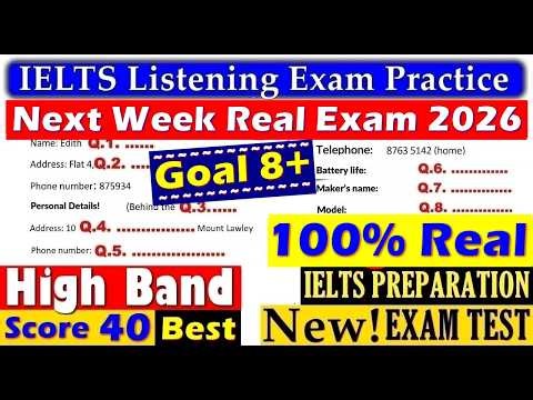 IELTS LISTENING PRACTICE TEST 2026 WITH ANSWERS | 27.01.2026