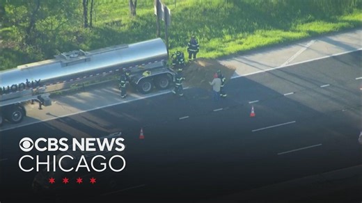 Truck leaking corrosive material snarls traffic on OB Edens Expressway