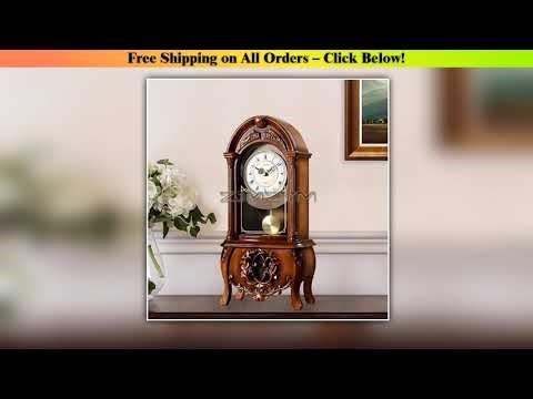 Pendulum Tabletop Clock Wood Desk Clock with Pendulum - Wooden Pendulum Clock Battery Operated
