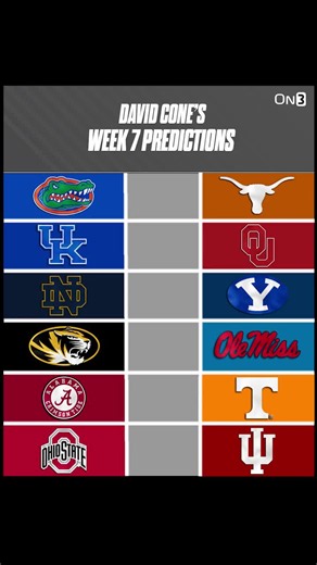 Cone's Week 7 College Football Predictions