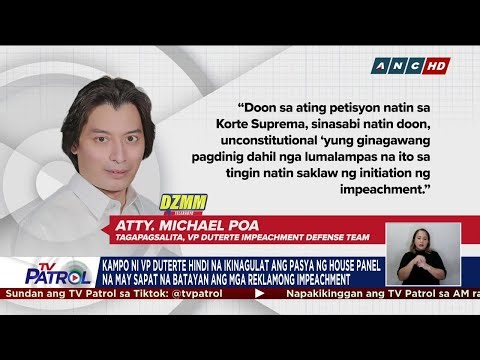 Kampo ni Sara Duterte 'di ikinagulat ang pasya ng House panel | TV Patrol