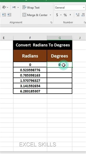 Convert Radian to Degree in Excel | Excel Formula Tutorial