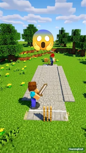 Minecraft | Alex and Steve playing cricket 🏏 #minecraft