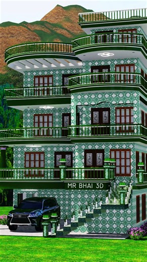 Beautiful Village housedesign |Beautiful 3D House Animation #elevation#frontelevation#hindi