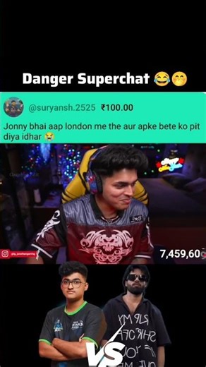 Jonathan Funny Reaction on Superchat for Goblin Pradhan Fight 😂 #bgmi #esports #gaming #jonathan